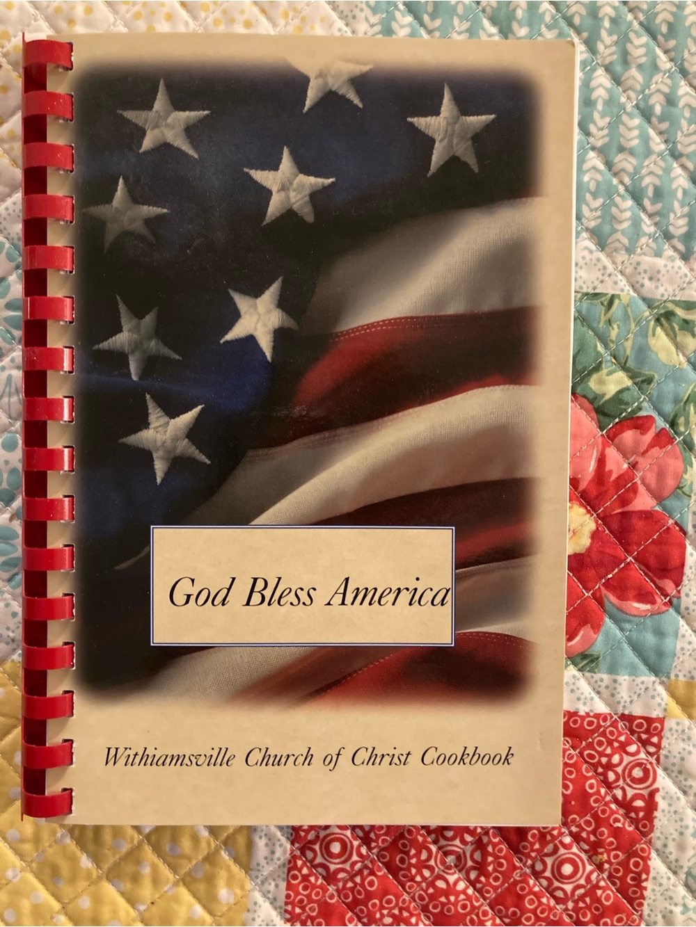 God Bless America Cookbook with American Flag Cover